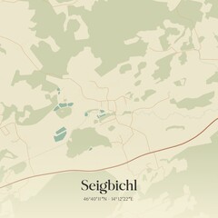 Vintage map of Seigbichl, Austria.