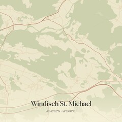 Obraz premium Vintage map of Windisch St. Michael, Austria.