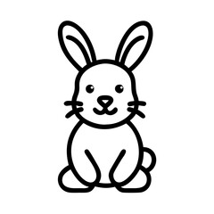 Fototapeta premium Cute bunny rabbit sitting happily with a joyful expression, perfect for Easter celebrations and springtime festivities