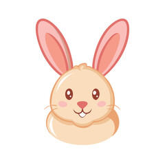 Obraz premium Cute bunny rabbit illustration perfect for Easter celebrations and decorations featuring soft colors and cheerful expression, ideal for children's activities and seasonal greetings