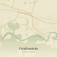 Vintage map of Grafenstein, Austria.