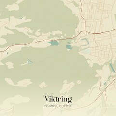 Obraz premium Vintage map of Viktring, Austria.