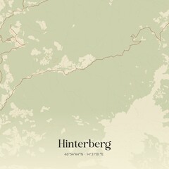 Vintage map of Hinterberg, Austria.