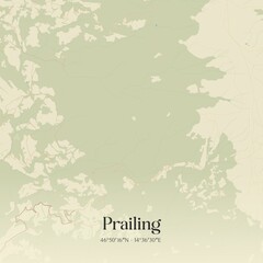 Vintage map of Prailing, Austria.