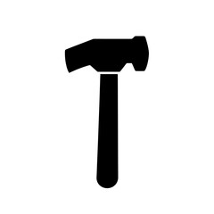 Hammer black silhouette vector icon. Hammer black and white vector. Hammer isolated object on a white background.