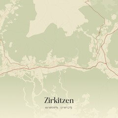 Fototapeta premium Vintage map of Zirkitzen, Austria.