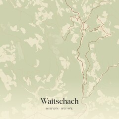 Vintage map of Waitschach, Austria.