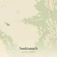 Obraz premium Vintage map of Sanktanach, Austria.