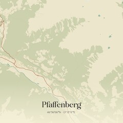 Obraz premium Vintage map of Pfaffenberg, Austria.