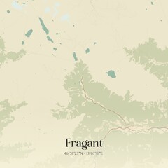 Vintage map of Fragant, Austria.
