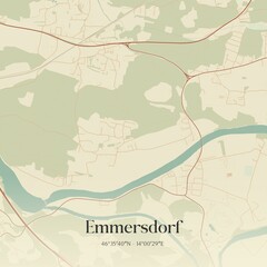 Obraz premium Vintage map of Emmersdorf, Austria.