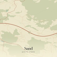 Vintage map of Sand, Austria.
