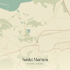 Vintage map of Sankt Marxen, Austria.