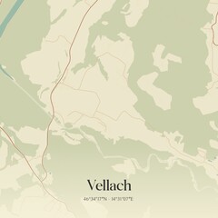 Obraz premium Vintage map of Vellach, Austria.