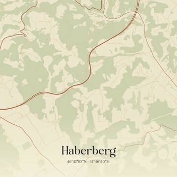 Vintage map of Haberberg, Austria.
