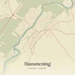 Vintage map of Hausmening, Austria.