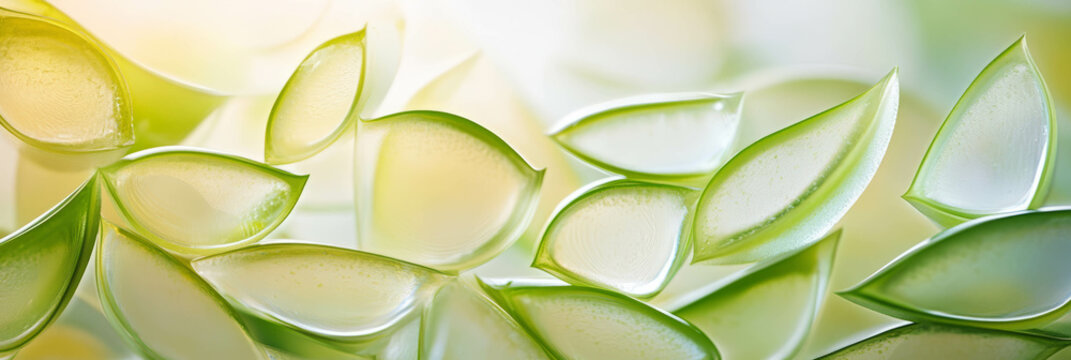 Clear aloe gel texture with smooth surface and light refraction effects