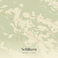 Vintage map of Schiltern, Austria.