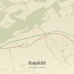 Vintage map of Rainfeld, Austria.