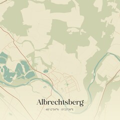 Fototapeta premium Vintage map of Albrechtsberg, Austria.