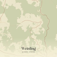 Naklejka premium Vintage map of Weinling, Austria.