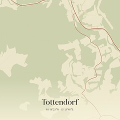 Fototapeta premium Vintage map of Tottendorf, Austria.