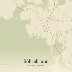 Obraz premium Vintage map of Röhrabrunn, Austria.
