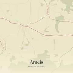 Fototapeta premium Vintage map of Ameis, Austria.