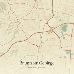 Obraz premium Vintage map of Brunn am Gebirge, Austria.