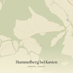 Obraz premium Vintage map of Hummelberg bei Kasten, Austria.
