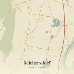 Fototapeta premium Vintage map of Reichersdorf, Austria.