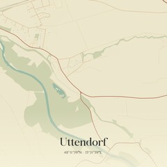 Vintage map of Uttendorf, Austria.