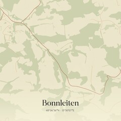 Vintage map of Bonnleiten, Austria.