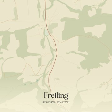 Vintage map of Freiling, Austria.