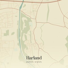 Vintage Map Harland Austria