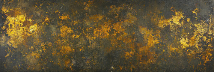Naklejka premium Texture of dark metallic gold wall with grainy finish and heavy grunge effect