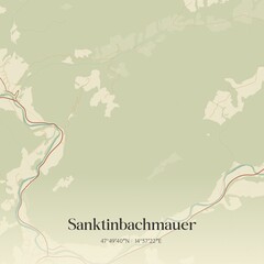 Obraz premium Vintage map of Sanktinbachmauer, Austria.