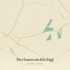 Vintage map of Bierbaum am Kleebigl, Austria.
