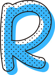 Letter R with overlapping effect