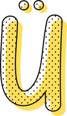 Letter Ü with overlapping effect