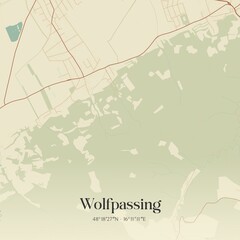 Vintage map of Wolfpassing, Austria.