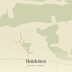 Vintage map of Holzleiten, Austria.