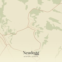Vintage map of Neudegg, Austria.