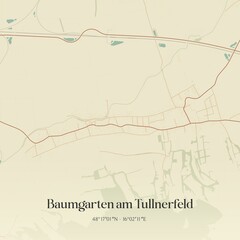 Vintage map of Baumgarten am Tullnerfeld, Austria.