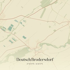 Vintage map of Deutsch Brodersdorf, Austria.