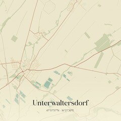 Vintage map of Unterwaltersdorf, Austria.