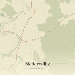 Obraz premium Vintage map of Niederedlitz, Austria.