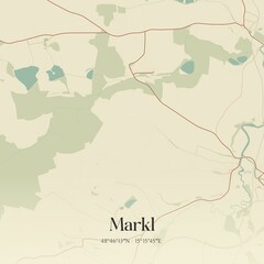 Obraz premium Vintage map of Markl, Austria.