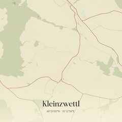 Obraz premium Vintage map of Kleinzwettl, Austria.
