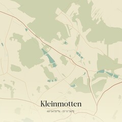 Vintage map of Kleinmotten, Austria.